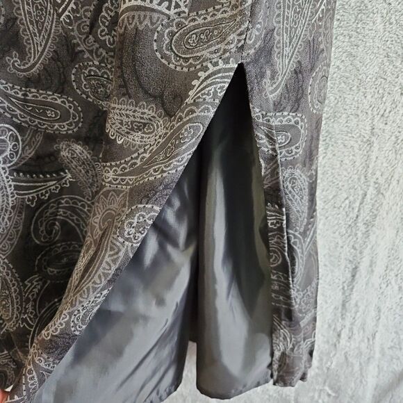 Bice Women's Sz 14 Gray Paisley Maxi Skirt Rayon lined 36in Long - Picture 6 of 12